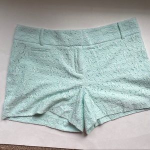 LOFT Marisa mint green lace shorts